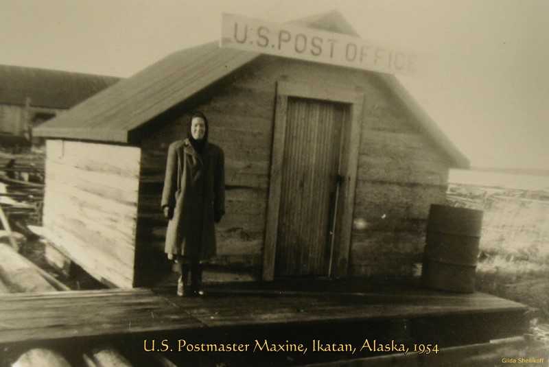 Ikatan, Alaska, Postmaster Maxine, 1954