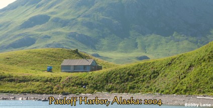 Pauloff Harbor, Sanak Island, Alaska: Sanak Mountain in background, 2004