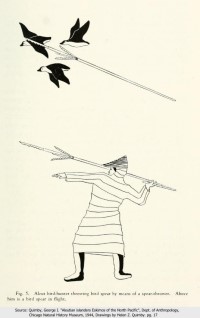 Aleut Hunter with bird spear