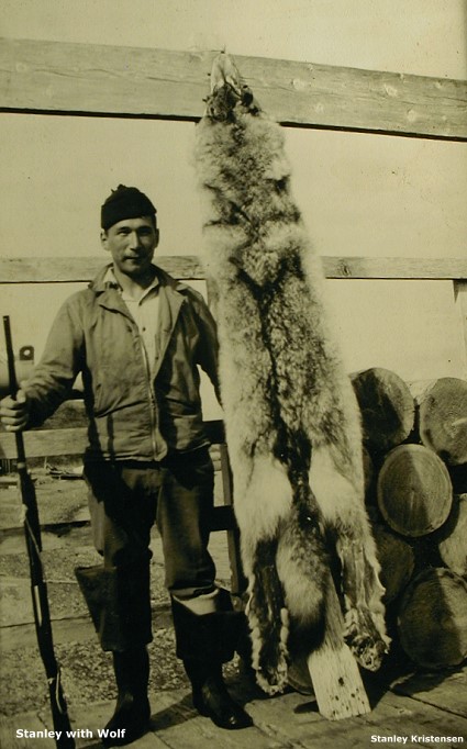 Stanley with wolf, ca 1935